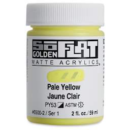 Golden SoFlat Matte Acrylic Paint - Pale Yellow, 59 ml, Jar