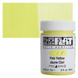 Golden SoFlat Matte Acrylic Paint - Pale Yellow, 59 ml, Jar and swatch