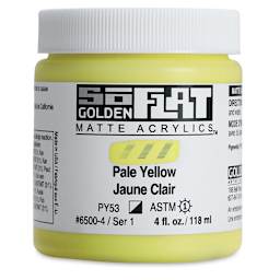Golden SoFlat Matte Acrylic Paint - Pale Yellow, 118 ml, Jar