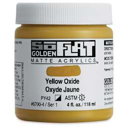 Golden SoFlat Matte Acrylic Paint - Yellow Oxide, 118 ml, Jar