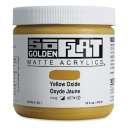 Golden SoFlat Matte Acrylic Paint - Yellow Oxide, 473 ml, Jar