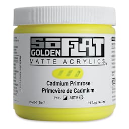 Golden SoFlat Matte Acrylic Paint - Cadmium Primrose, 473 ml, Jar
