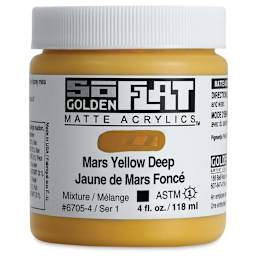 Golden SoFlat Matte Acrylic Paint - Mars Yellow Deep, 118 ml, Jar