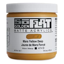 Golden SoFlat Matte Acrylic Paint - Mars Yellow Deep, 473 ml, Jar