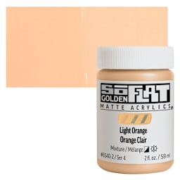 Golden SoFlat Matte Acrylic Paint - Light Orange, 59 ml, Jar and swatch