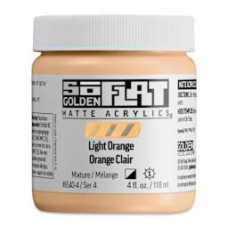 Golden SoFlat Matte Acrylic Paint - Light Orange, 118 ml, Jar