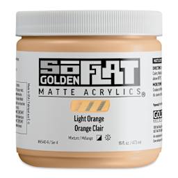 Golden SoFlat Matte Acrylic Paint - Light Orange, 473 ml, Jar