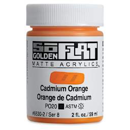 Golden SoFlat Matte Acrylic Paint - Cadmium Orange, 59 ml, Jar