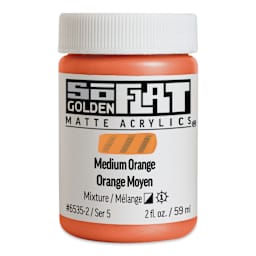 Golden SoFlat Matte Acrylic Paint - Medium Orange, 59 ml, Jar