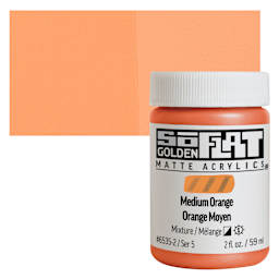 Golden SoFlat Matte Acrylic Paint - Medium Orange, 59 ml, Jar and swatch