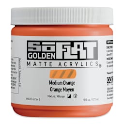Golden SoFlat Matte Acrylic Paint - Medium Orange, 473 ml, Jar