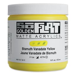 Golden SoFlat Matte Acrylic Paint - Bismuth Vanadate Yellow, 473 ml, Jar