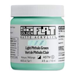Golden SoFlat Matte Acrylic Paint - Light Phthalo Green, 118 ml, Jar