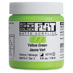 Golden SoFlat Matte Acrylic Paint - Yellow Green, 118 ml, Jar