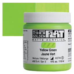 Golden SoFlat Matte Acrylic Paint - Yellow Green, 118 ml, Jar and swatch