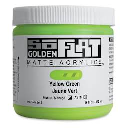 Golden SoFlat Matte Acrylic Paint - Yellow Green, 473 ml, Jar