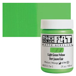 Golden SoFlat Matte Acrylic Paint - Light Green Yellow, 59 ml, Jar and swatch