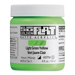 Golden SoFlat Matte Acrylic Paint - Light Green Yellow, 118 ml, Jar