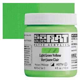 Golden SoFlat Matte Acrylic Paint - Light Green Yellow, 118 ml, Jar and swatch