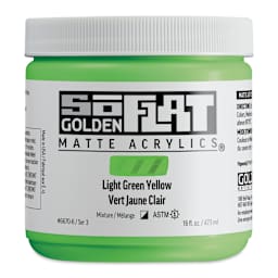 Golden SoFlat Matte Acrylic Paint - Light Green Yellow, 473 ml, Jar