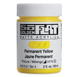 Golden SoFlat Matte Acrylic Paint - Permanent Yellow, 59 ml, Jar