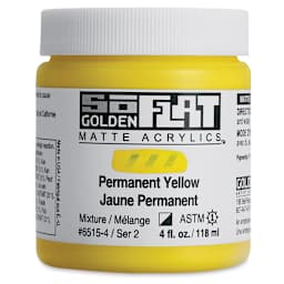 Golden SoFlat Matte Acrylic Paint - Permanent Yellow, 118 ml, Jar
