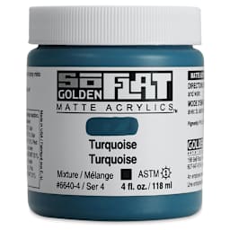Golden SoFlat Matte Acrylic Paint - Turquoise, 118 ml, Jar
