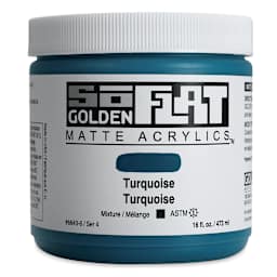 Golden SoFlat Matte Acrylic Paint - Turquoise, 473 ml, Jar