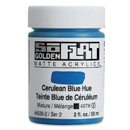 Golden SoFlat Matte Acrylic Paint - Cerulean Blue Hue, 59 ml, Jar