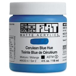 Golden SoFlat Matte Acrylic Paint - Cerulean Blue Hue, 118 ml, Jar