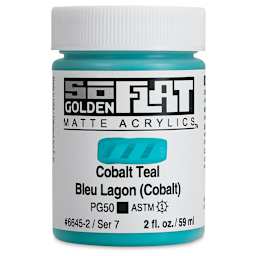 Golden SoFlat Matte Acrylic Paint - Cobalt Teal, 59 ml, Jar