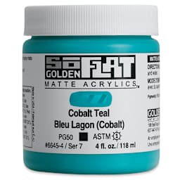 Golden SoFlat Matte Acrylic Paint - Cobalt Teal, 118 ml, Jar