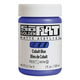 Golden SoFlat Matte Acrylic Paint - Cobalt Blue, 59 ml, Jar
