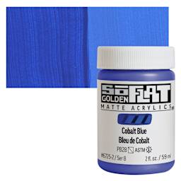 Golden SoFlat Matte Acrylic Paint - Cobalt Blue, 59 ml, Jar and swatch