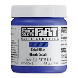Golden SoFlat Matte Acrylic Paint - Cobalt Blue, 118 ml, Jar
