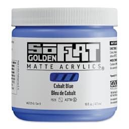 Golden SoFlat Matte Acrylic Paint - Cobalt Blue, 473 ml, Jar
