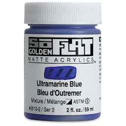 Golden SoFlat Matte Acrylic Paint - Ultramarine Blue, 59 ml, Jar