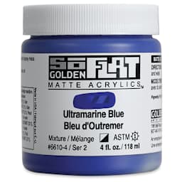 Golden SoFlat Matte Acrylic Paint - Ultramarine Blue, 118 ml, Jar