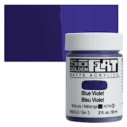 Golden SoFlat Matte Acrylic Paint - Blue Violet, 59 ml, Jar and swatch