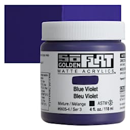 Golden SoFlat Matte Acrylic Paint - Blue Violet, 118 ml, Jar and swatch