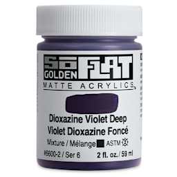 Golden SoFlat Matte Acrylic Paint - Dioxazine Violet Deep, 59 ml, Jar