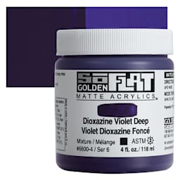 Golden SoFlat Matte Acrylic Paint - Dioxazine Violet Deep, 118 ml, Jar and swatch