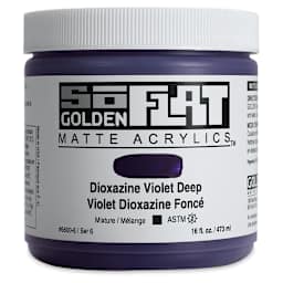 Golden SoFlat Matte Acrylic Paint - Dioxazine Violet Deep, 473 ml, Jar