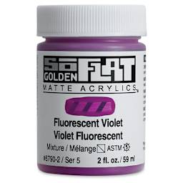 Golden SoFlat Matte Acrylic Paint - Fluorescent Violet, 59 ml, Jar