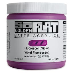 Golden SoFlat Matte Acrylic Paint - Fluorescent Violet, 473 ml, Jar