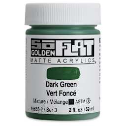 Golden SoFlat Matte Acrylic Paint - Dark Green, 59 ml, Jar