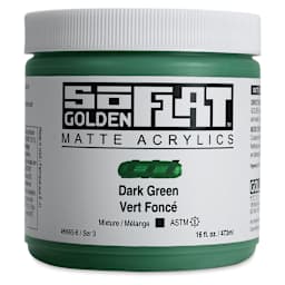 Golden SoFlat Matte Acrylic Paint - Dark Green, 473 ml, Jar