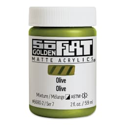 Golden SoFlat Matte Acrylic Paint - Olive, 59 ml, Jar