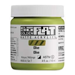 Golden SoFlat Matte Acrylic Paint - Olive, 118 ml, Jar