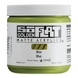 Golden SoFlat Matte Acrylic Paint - Olive, 473 ml, Jar